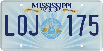 MS license plate LOJ175