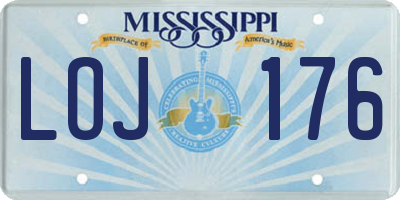 MS license plate LOJ176