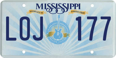 MS license plate LOJ177