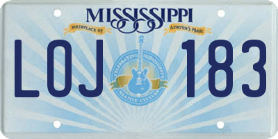 MS license plate LOJ183