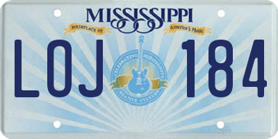 MS license plate LOJ184