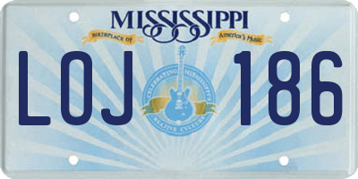 MS license plate LOJ186