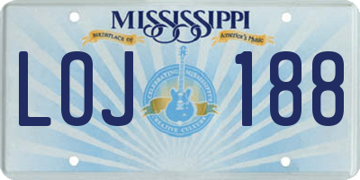 MS license plate LOJ188