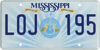 MS license plate LOJ195