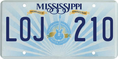 MS license plate LOJ210