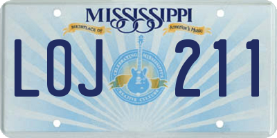 MS license plate LOJ211