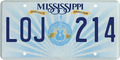 MS license plate LOJ214