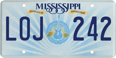 MS license plate LOJ242