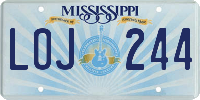 MS license plate LOJ244
