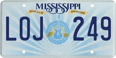 MS license plate LOJ249