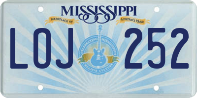 MS license plate LOJ252