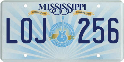 MS license plate LOJ256