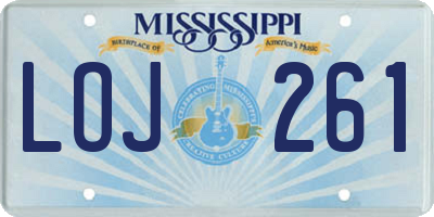 MS license plate LOJ261