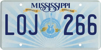 MS license plate LOJ266