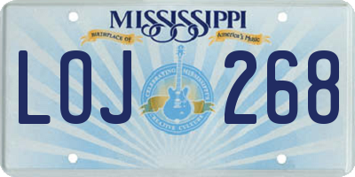 MS license plate LOJ268