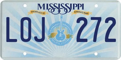 MS license plate LOJ272