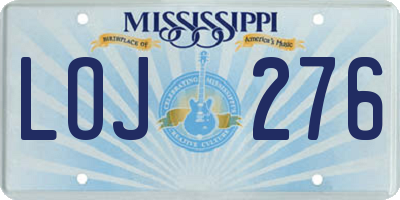 MS license plate LOJ276