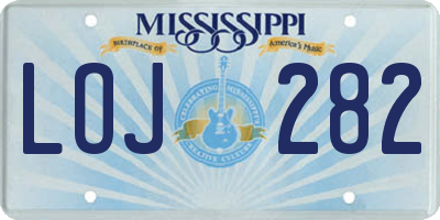 MS license plate LOJ282