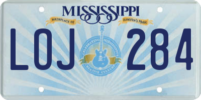 MS license plate LOJ284