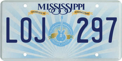 MS license plate LOJ297