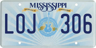 MS license plate LOJ306