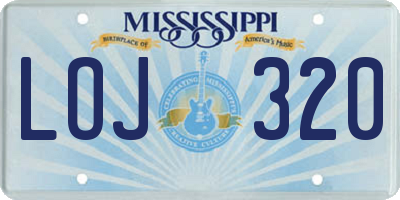 MS license plate LOJ320