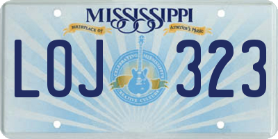 MS license plate LOJ323
