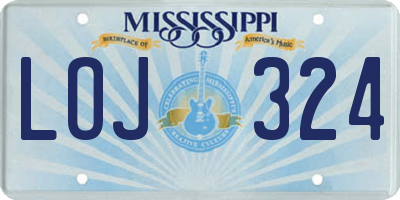 MS license plate LOJ324