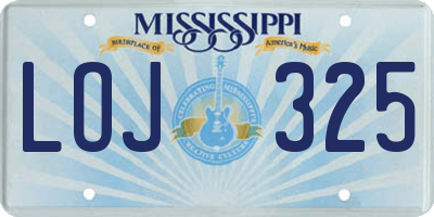 MS license plate LOJ325