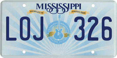 MS license plate LOJ326