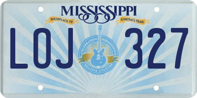 MS license plate LOJ327