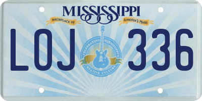 MS license plate LOJ336