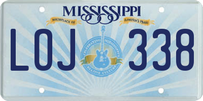 MS license plate LOJ338