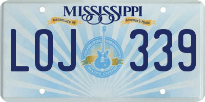 MS license plate LOJ339