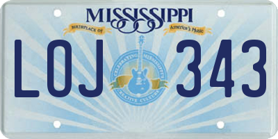 MS license plate LOJ343