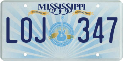 MS license plate LOJ347
