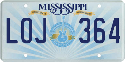 MS license plate LOJ364