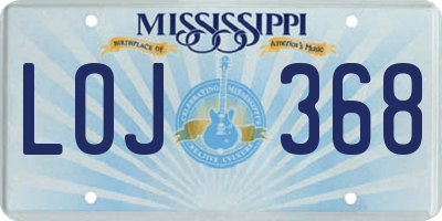 MS license plate LOJ368