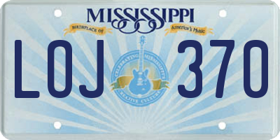 MS license plate LOJ370