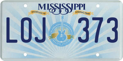 MS license plate LOJ373