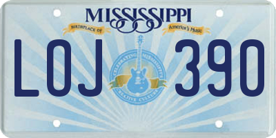 MS license plate LOJ390