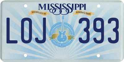 MS license plate LOJ393