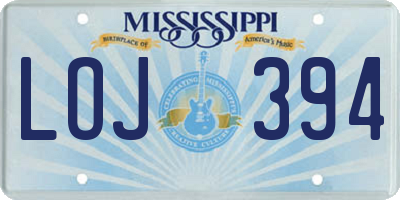 MS license plate LOJ394