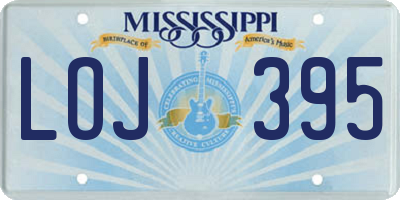 MS license plate LOJ395
