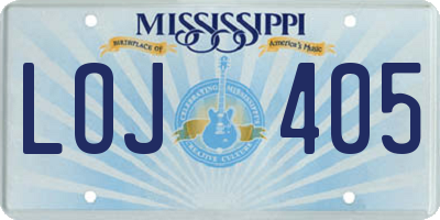 MS license plate LOJ405