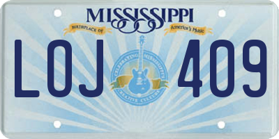 MS license plate LOJ409