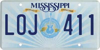 MS license plate LOJ411