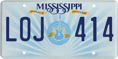 MS license plate LOJ414