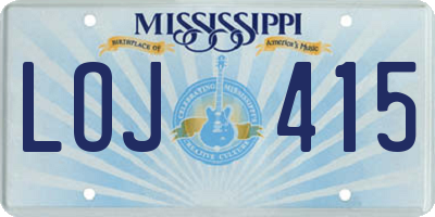 MS license plate LOJ415