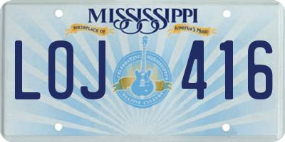 MS license plate LOJ416
